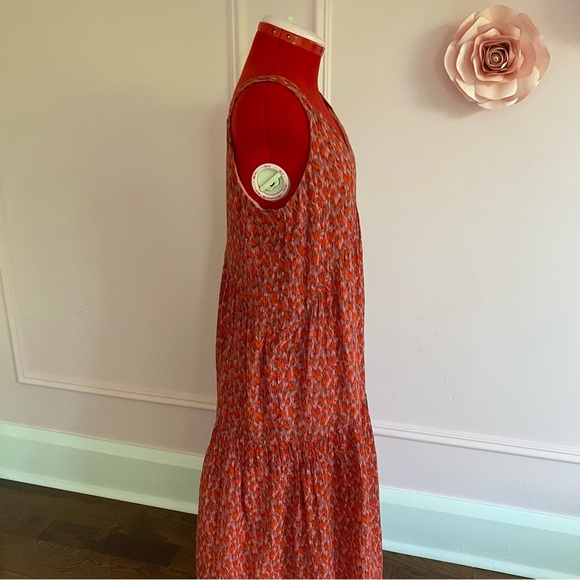 JOIE Tea Rose Maxi Midi Sundress, Tiered, Coral Dress, Cotton, Women’s US S - Picture 5 of 11